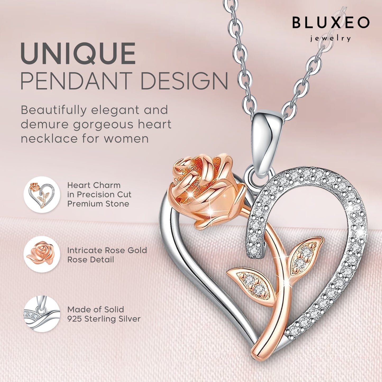 Rose Heart Necklace